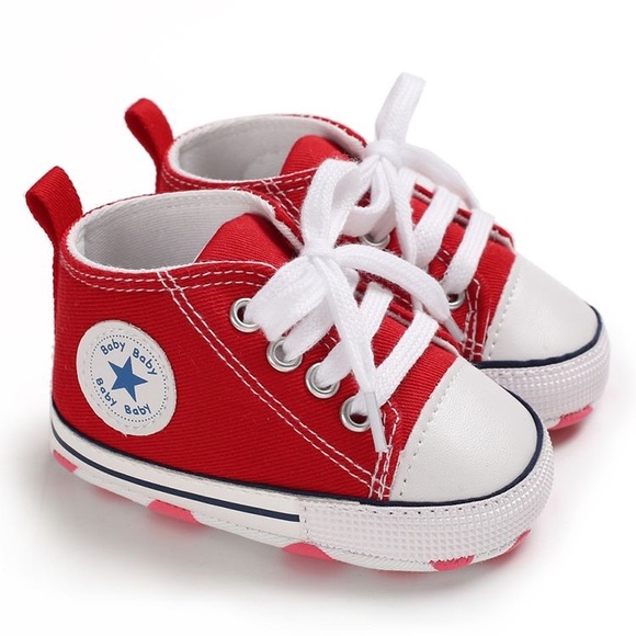 Baby Toddler Red Lace-up Hightop Prewalker Shoes